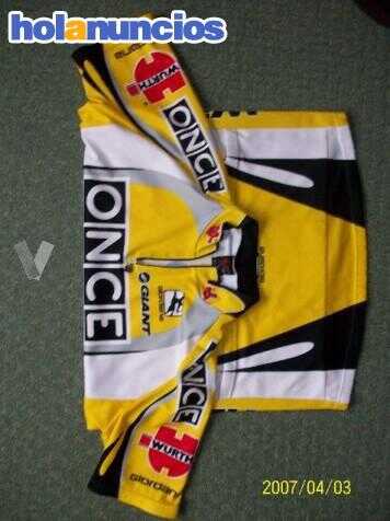 Maillot Cycliste Giordana ONCE-Eroski 2003 Bleu Taille L - 1/4 Zip | Occasion